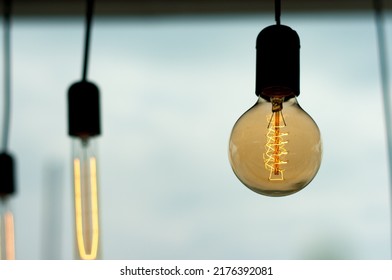 Close up image of a retro style light bulb. - Shutterstock ID 2176392081