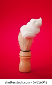 Close Up Image Of A Shaving Brush With Foam