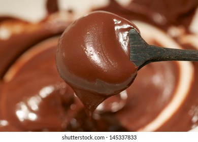 Close Up Image Of Thick Melted Chocolate Cream