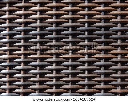 Close up image of traditional wicker surface texture pattern for use as background, handcraft weave for funiture material