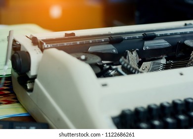 close up image of typewriter