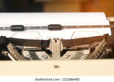 close up image of typewriter