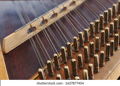 A Close Up Image Of A Ukrainian Tsymbaly Instrument.