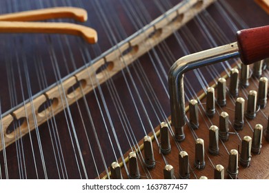 A Close Up Image Of A Ukrainian Tsymbaly Instrument.