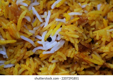 Close Up Of Indian Briyani Rice Texture