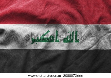 Close up of the Iraq flag. Iraq flag of background. flag symbols of Iraqi.
