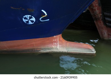 Close Up Of Iron Boat Waterline