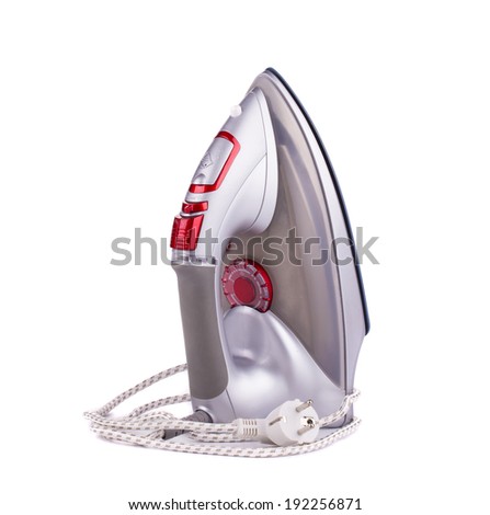 Close up of ironing tool. Isolated on a white background.