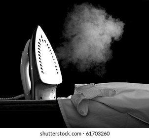 close up of ironing tool  on white background