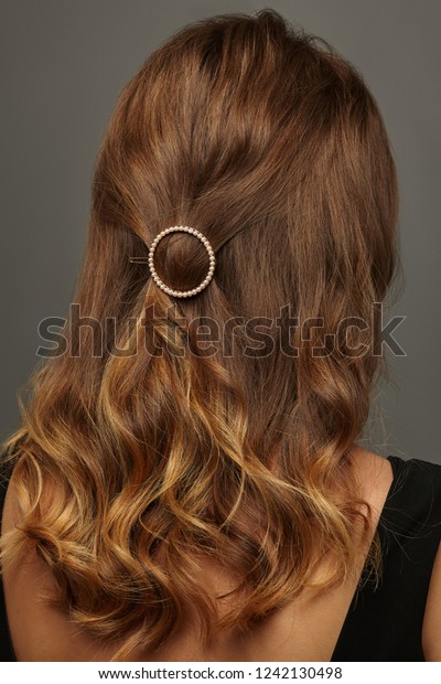 Close Isolated Portrait Lady Wavy Ombre Stock Photo Edit Now