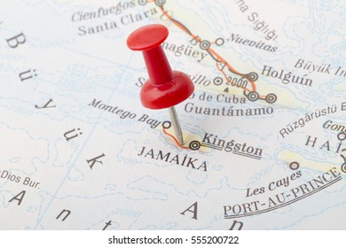 Close Jamaica Usa Map Red Push Stock Photo 555200722 Shutterstock   Close Jamaica Usa Map Red 260nw 555200722 