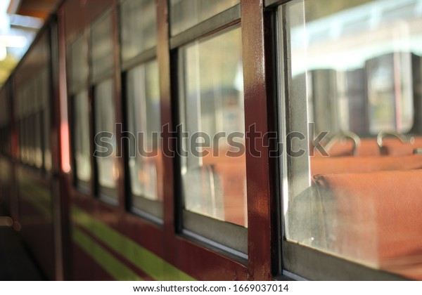 Close up of Japanese train\
window