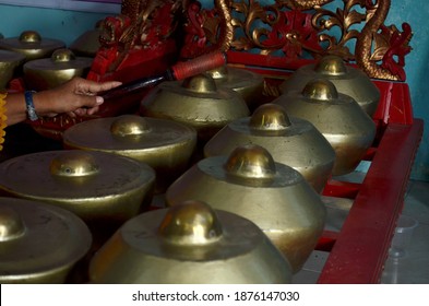 Close Up Of Javanese Musical Instruments Its Named Bonang.