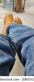Close up of jean texture and lines