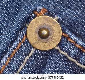 Close Up Of A Jeans Button