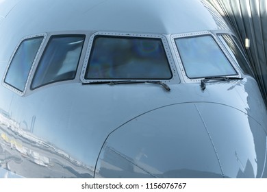 Close up of a jet airplane cockpit
 