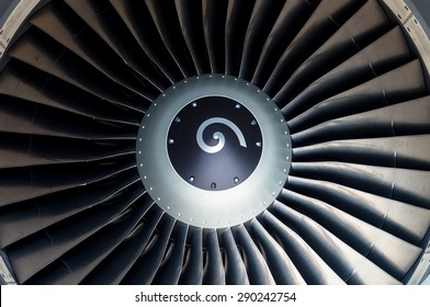 Close Up Jet Engine Front View