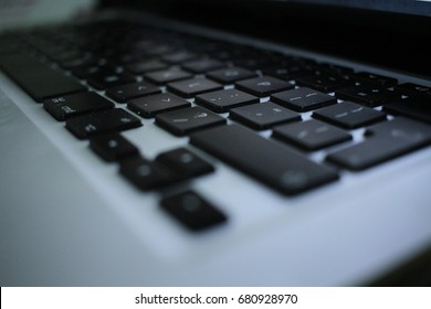 close up of keyboard of a modern macbook.selective focus
