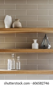 Close Up Of Kitchen Shelves