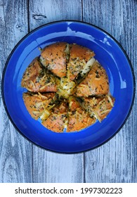 Close Up Of Korean Garlic Cheese Bread