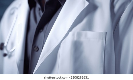 close up lab coat doctor coat pharmacy medical white coat - Shutterstock ID 2308292631