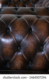 Close Up of a Leather Chesterfield Sofa,  Abstract 