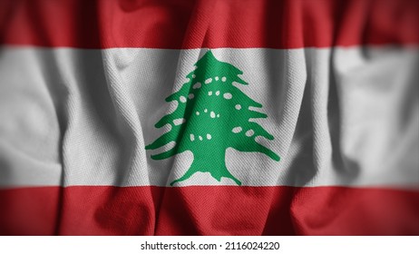 Close up of the Lebanon flag. Lebanon flag of background. Flag of Lebanese.