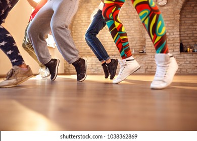 Close up of dancerâ??s legs in motion