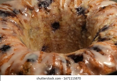 Close Up Of Lemon Blueberry Pound Cake