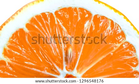 close up of lemon slice, saved with clipping path