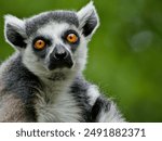 close up of lemur starring into camera