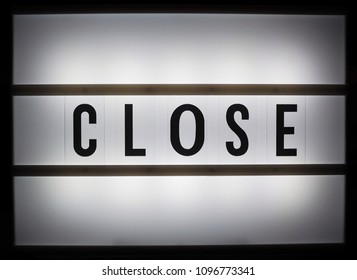 Close up of close light box