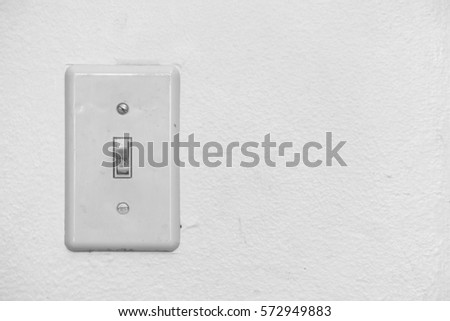 Close up of Light Switch with copy space to the side.