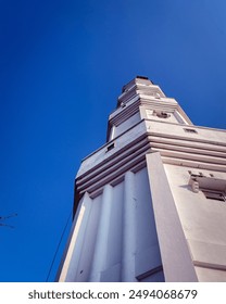 close up lighthouse seeing from the base