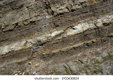 Close Limestone Rock Cliff Texture Background Stock Photo 1910630824 ...