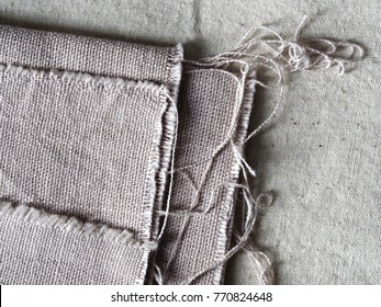 Close Up Of Linen Fabric, Unravel