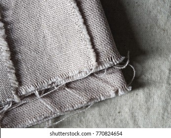 Close Up Of Linen Fabric, Unravel