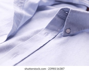 Close up of linen shirt. Soft focus.  Copy space. 