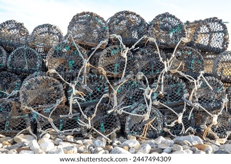Close up of Lobster Pots or traps in Ireland