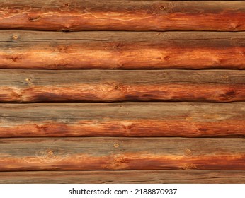 Close Up Log House Wall As Background