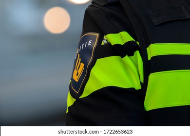 Close Up Of A Logo Of A Policeman At Amsterdam The Netherlands 2020