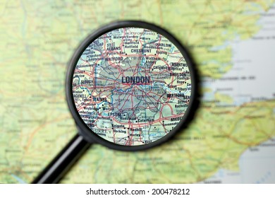 Close London Under Magnifying Glass On Stock Photo 200478212 | Shutterstock