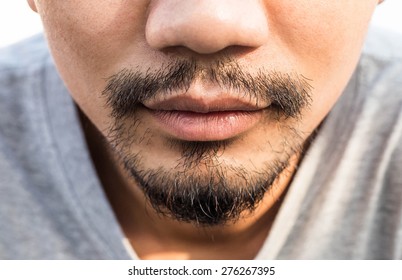 Close Up Of Long Beard And Mustache Man