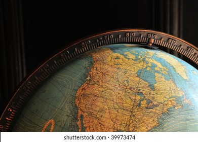 Close up look of a historical globe
