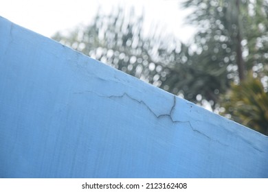 Close Up Low Angle View Of A Wall Cracks 