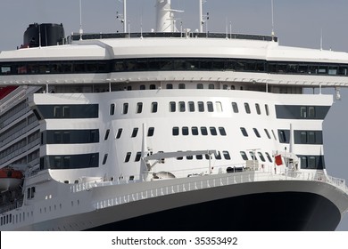 Close up of a luxury liner Queen Mary II