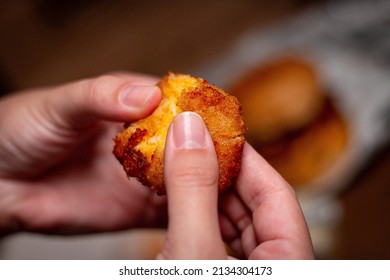 Close Up Mac And Cheese Balls.