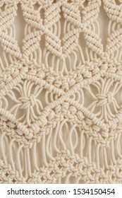 Close Up Of Macrame Wall Hanging