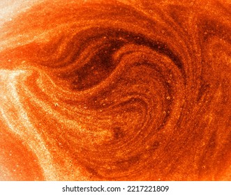 Close Up Macro Bright Light Wet Thick Healthy Sweet Boil Air Round Circle Spiral Spot Stain Drink Meal Concept. Past Art Design Dark Color Fresh Juicy Soft Spa Oil Gel Sud Spume Text Space Top View