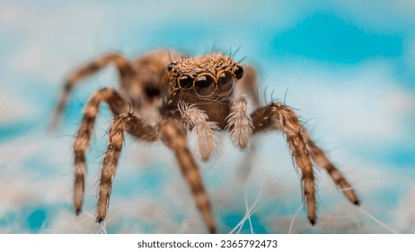 Close up macro photography of a jumping spider (Salticidae)